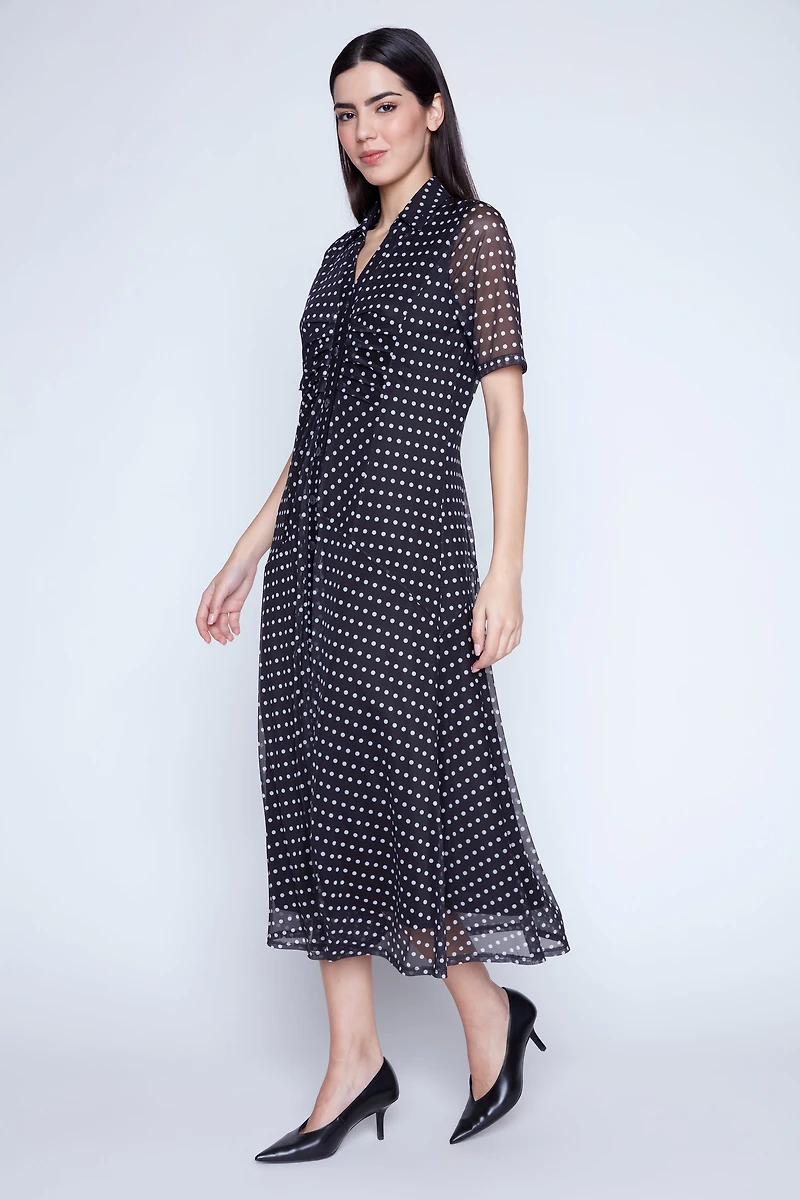 Polka dot mesh dress