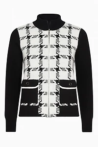 Le cardigan à motif pied-de-poule