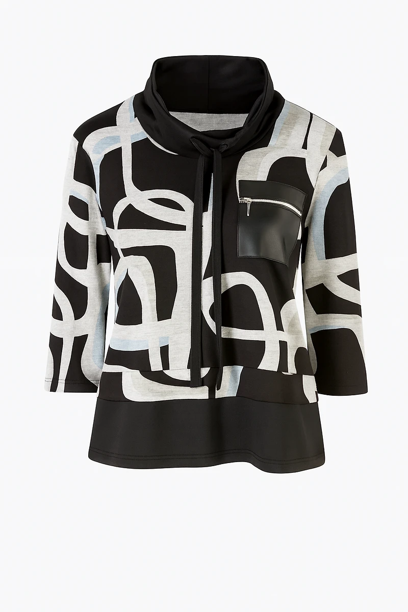 Print tunic with grommet detail