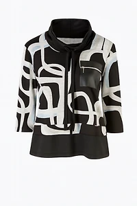 Print tunic with grommet detail
