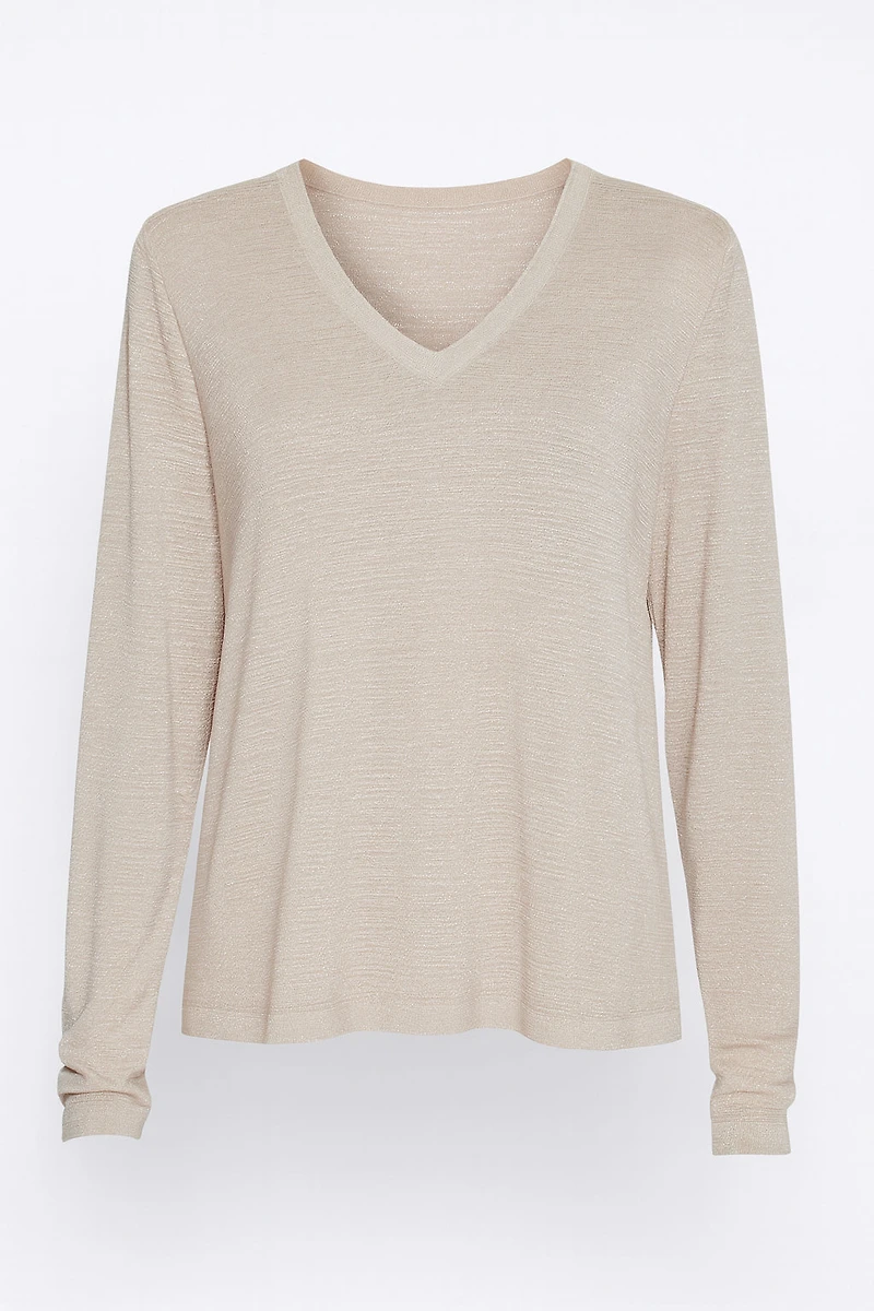 Le pull texturé avec détails en lurex