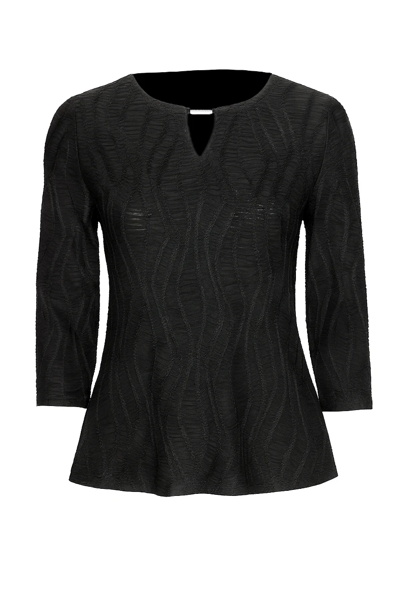 Spiral wave jacquard top