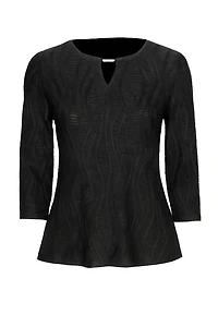 Spiral wave jacquard top