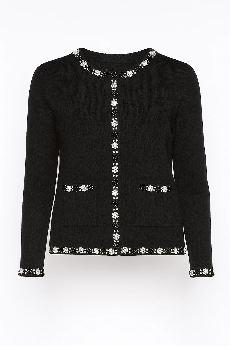 Pearl trim cardigan