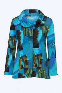Printed rib knit tunic