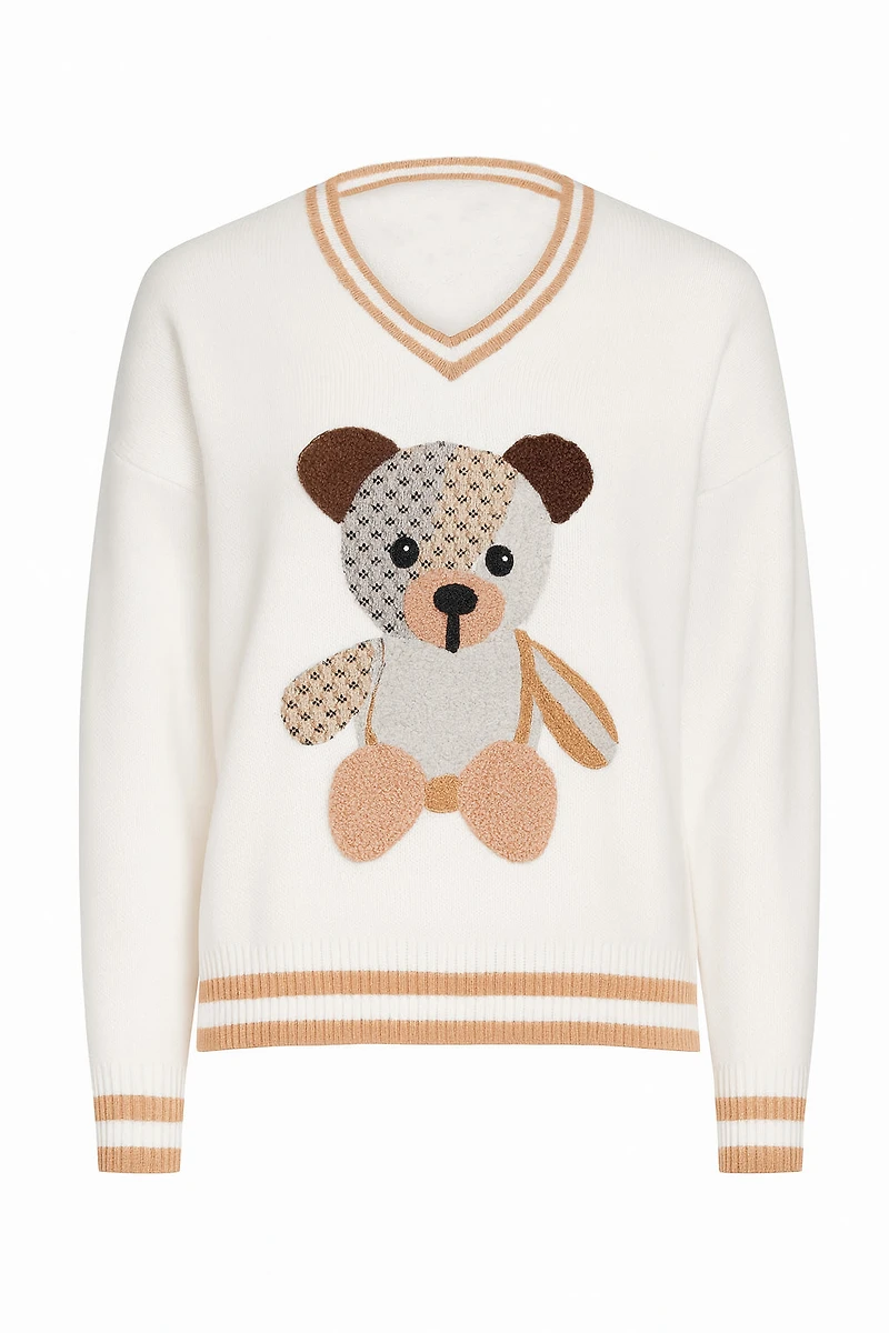 Teddy bear varsity sweater