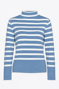 Bell sleeve stripe sweater