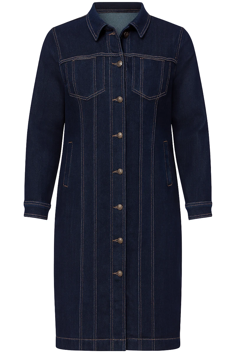 Long denim coatdress