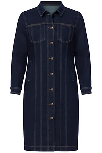 Long denim coatdress