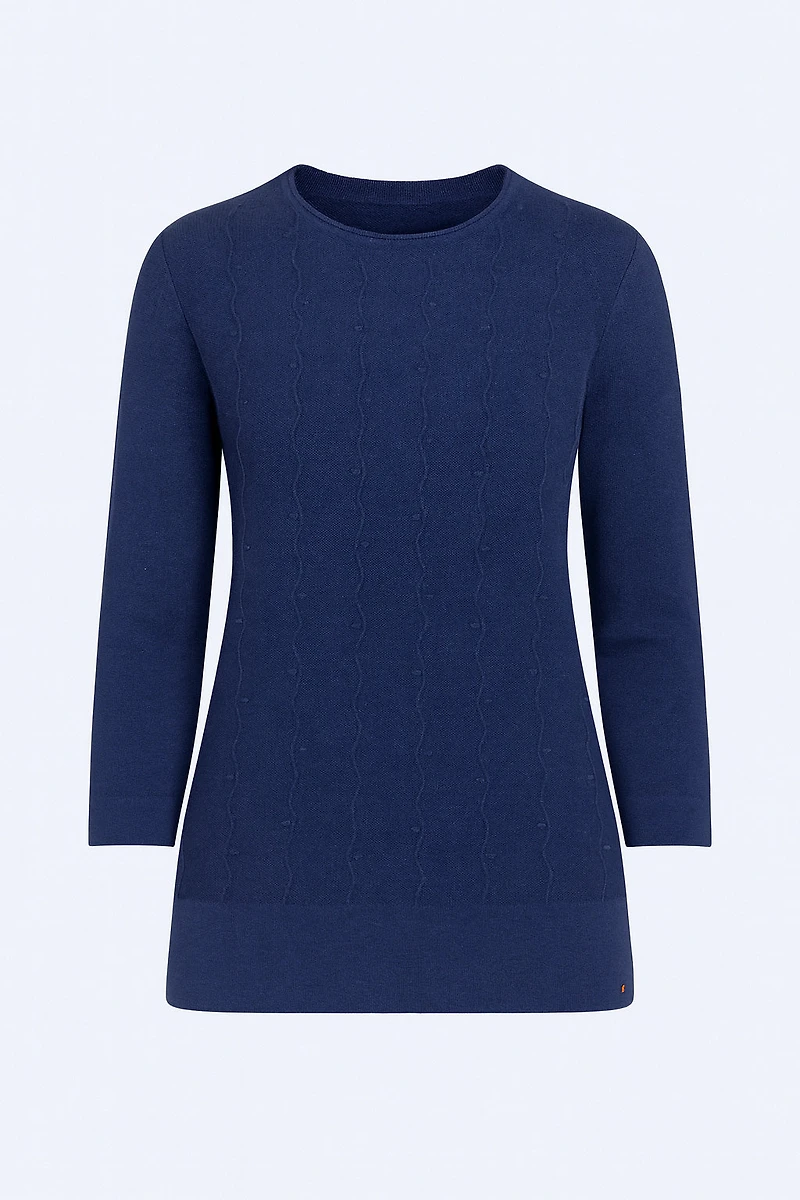Front stitch detail solid sweater