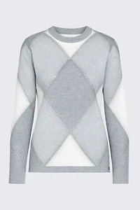 Le pull jacquard à motif losanges