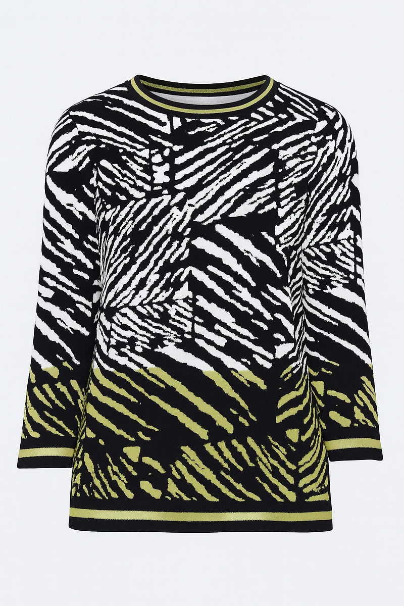 Printed light weight knit sweater