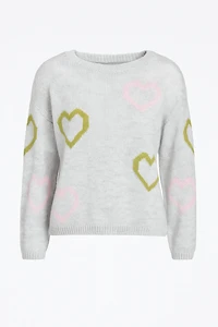Le pull à motif coeurs