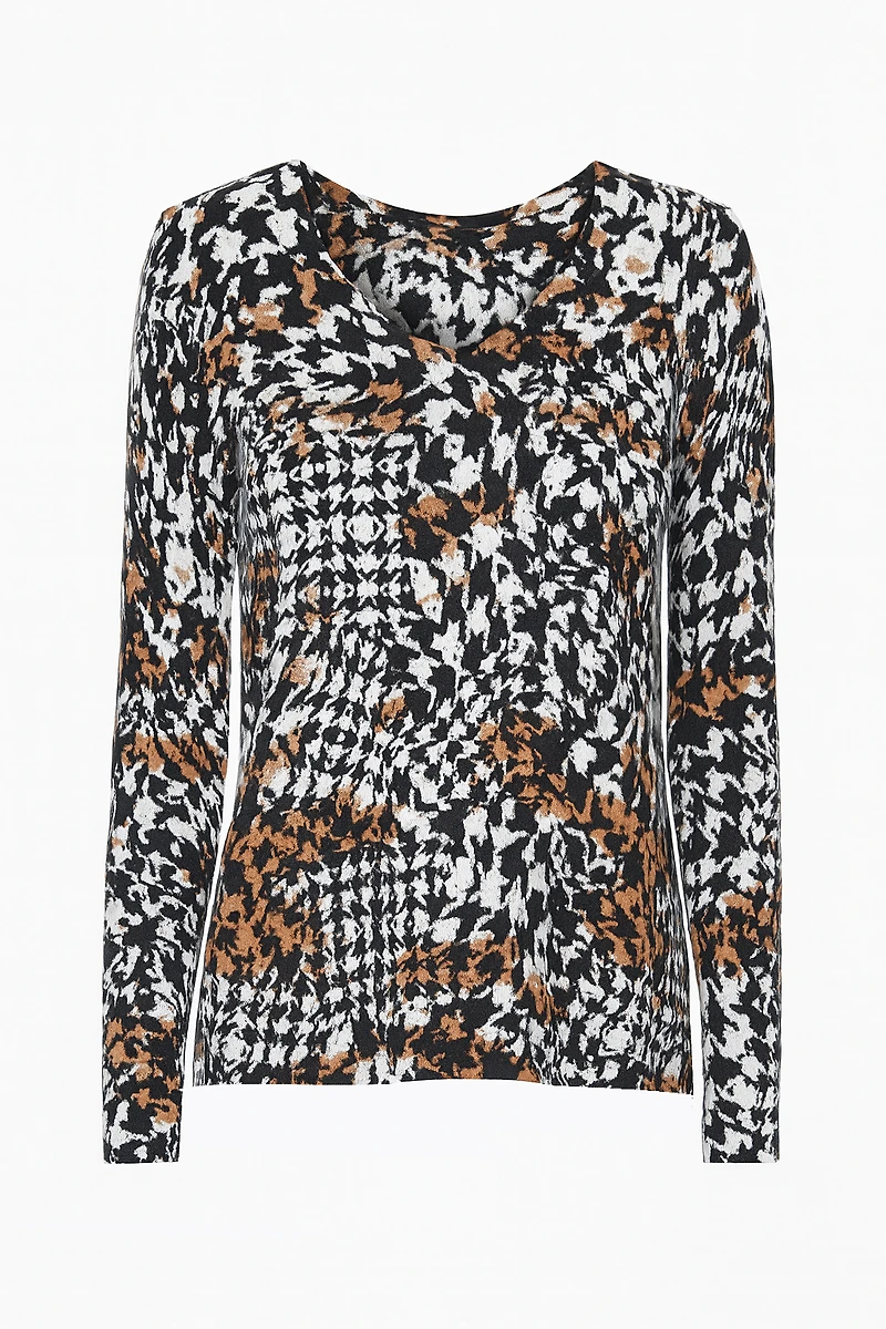 Houndstooth design sweater