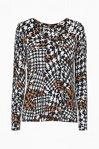 Houndstooth design sweater