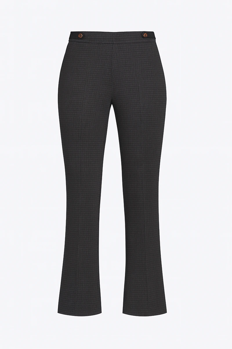 Check print straight leg pdr pant