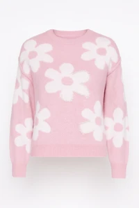 Le pull en laine mélangée avec détails de fleurs et perles