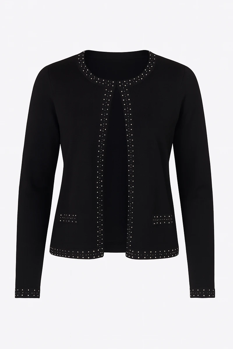 Rhine stud trim cardigan