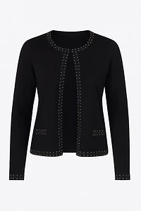 Rhine stud trim cardigan