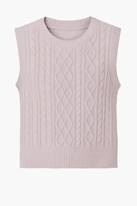 Cable sweater vest