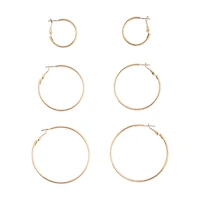 Gold Sleeper Round Hoop Earring Pack