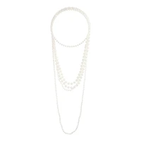 Long Trio Strand Pearl Necklace