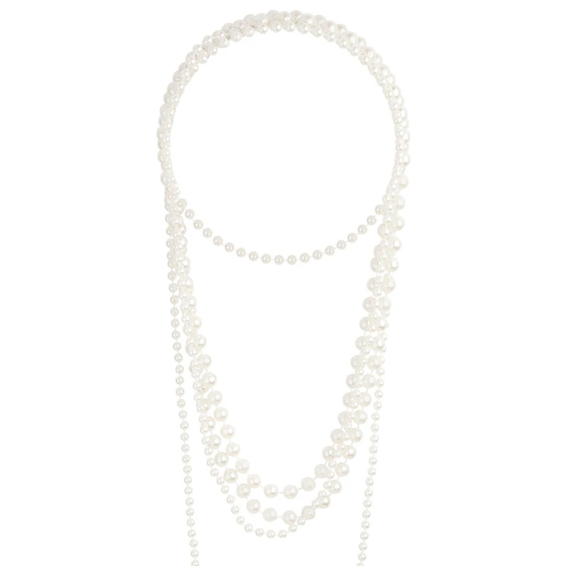 Long Trio Strand Pearl Necklace
