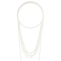 Long Trio Strand Pearl Necklace