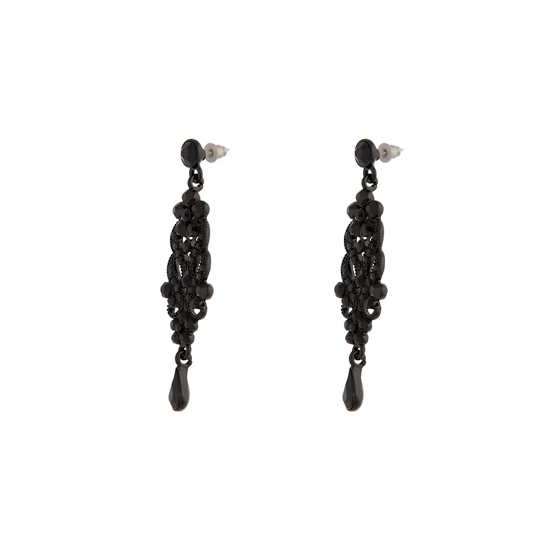 Black Jewel Drop Earrings