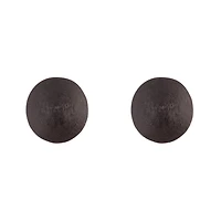 Black Round Textured Earrings