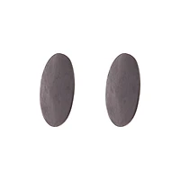 Black Round Textured Earrings