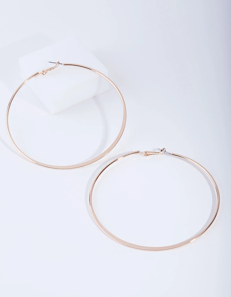 Gold Flat Edge Hoop 9cm Earring Pack