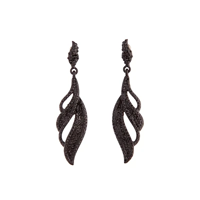 Black Diamante Oscar Earrings