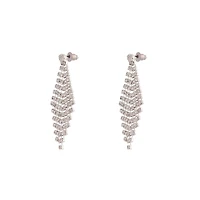 Silver Diamante Drop Tier Earrings