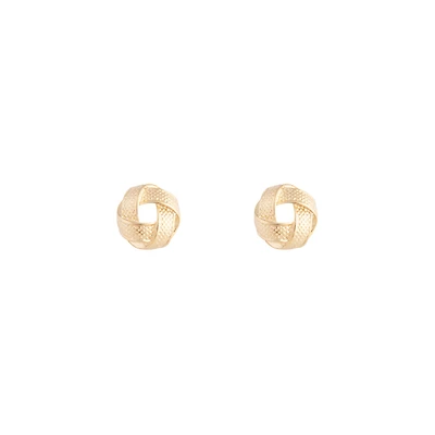 Gold Textured Knot Stud Earrings