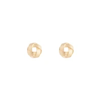 Gold Textured Knot Stud Earrings
