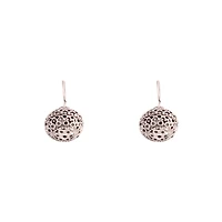 Antique Silver Ball Drop Earrings