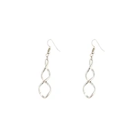 Silver Wave Drop Earrings
