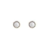 Antique Silver Marble Cracked Earrings