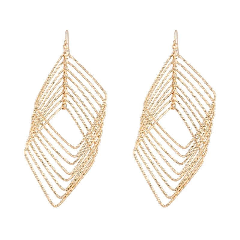 Boucles d’oreilles pendantes en diamant en or taille diamant