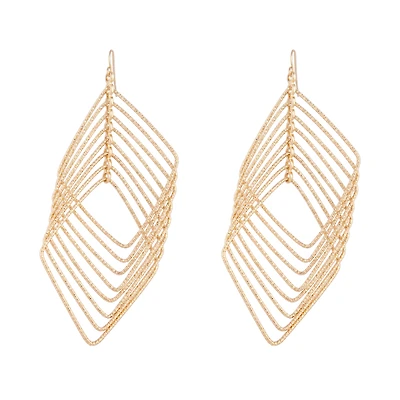 Boucles d’oreilles pendantes en diamant en or taille diamant