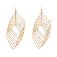 Boucles d’oreilles pendantes en diamant en or taille diamant