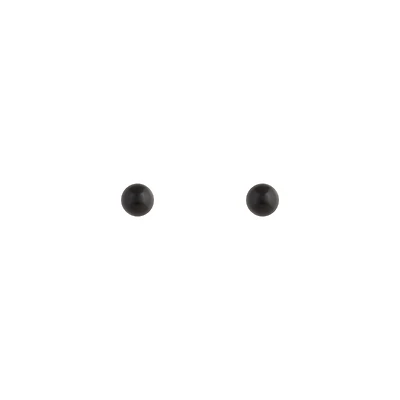 Solid Black Ball Stud Earrings