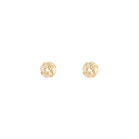 Gold Textured Knot Stud Earrings