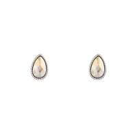Silver Reflective Teardrop Earrings