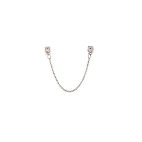 Silver Double Diamante Chain Earrings