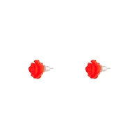 Acrylic Pop Orange Rose Stud
