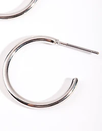 Silver Small Plain Hoop Earrings