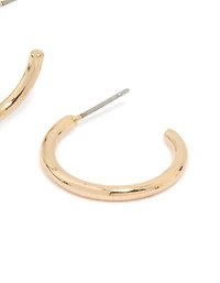 Gold Small Plain Hoop Earrings