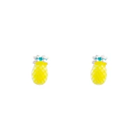 Yellow Bright Pineapple Stud Earrings